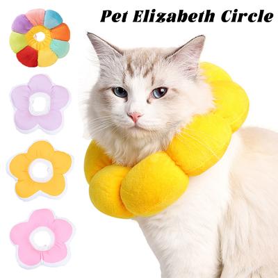 Pet Cat E-Collar Recovery Cone Protection Elizabeth Collar Nastavitelný Límec ze Směsi Bavlny Tištěný Elizabethin Kruh pro Kočku