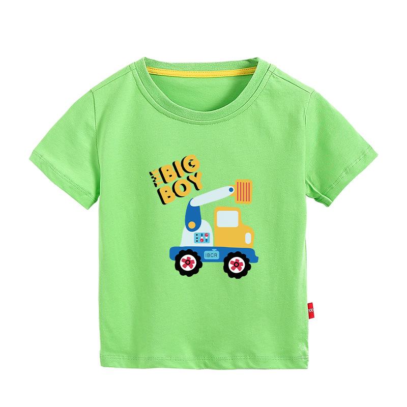 New Boys' Pure Cotton Short-Sleeve Printed T-Shirt - Round Neck Summer Top