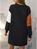 Autumn European & American Long-Sleeve High Neck Knitted Spliced Wool Dress