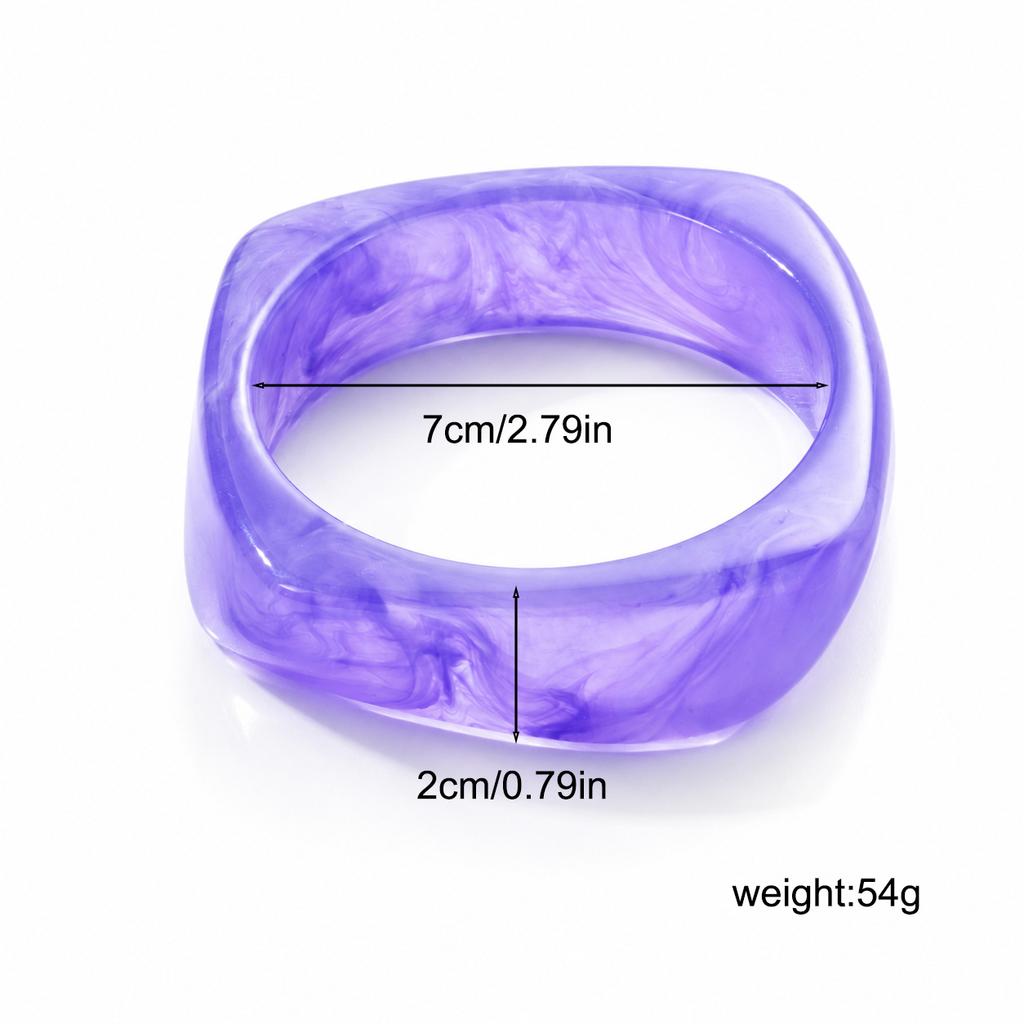European and American popular smudged coffee bracelet resin women's arc bracelet student girlfriend ring jewelry