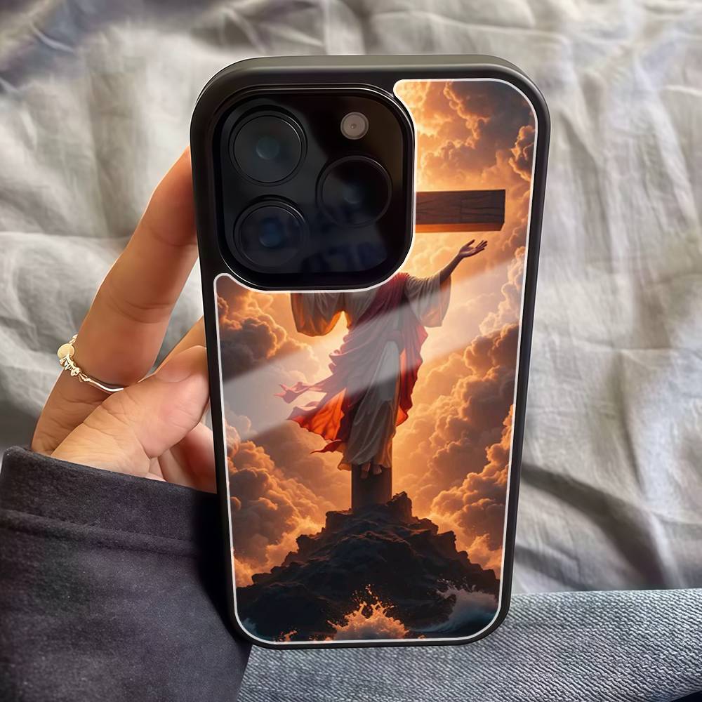 

Christian J-Jesus Cross Phone Case Hard Plastic Phone Case For Iphone 17 Air 16 15 14 13 12 11 Pro Max PC TPU iPhone 12