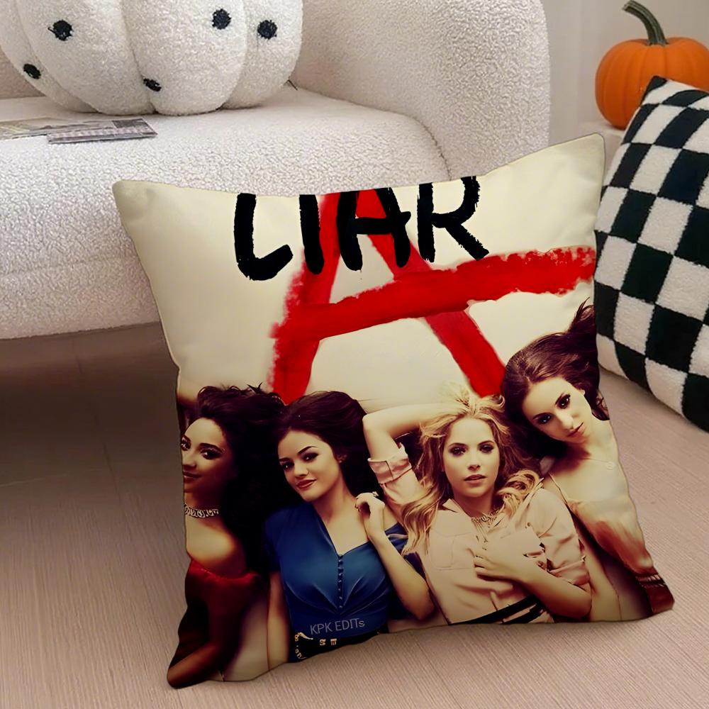 P-Милые обманщицы ТВ Наволочка Противопылевой клещ Наволочка Невидимая молния Шелковистый короткий плюш Чехол на подушку дивана 12x12Inch