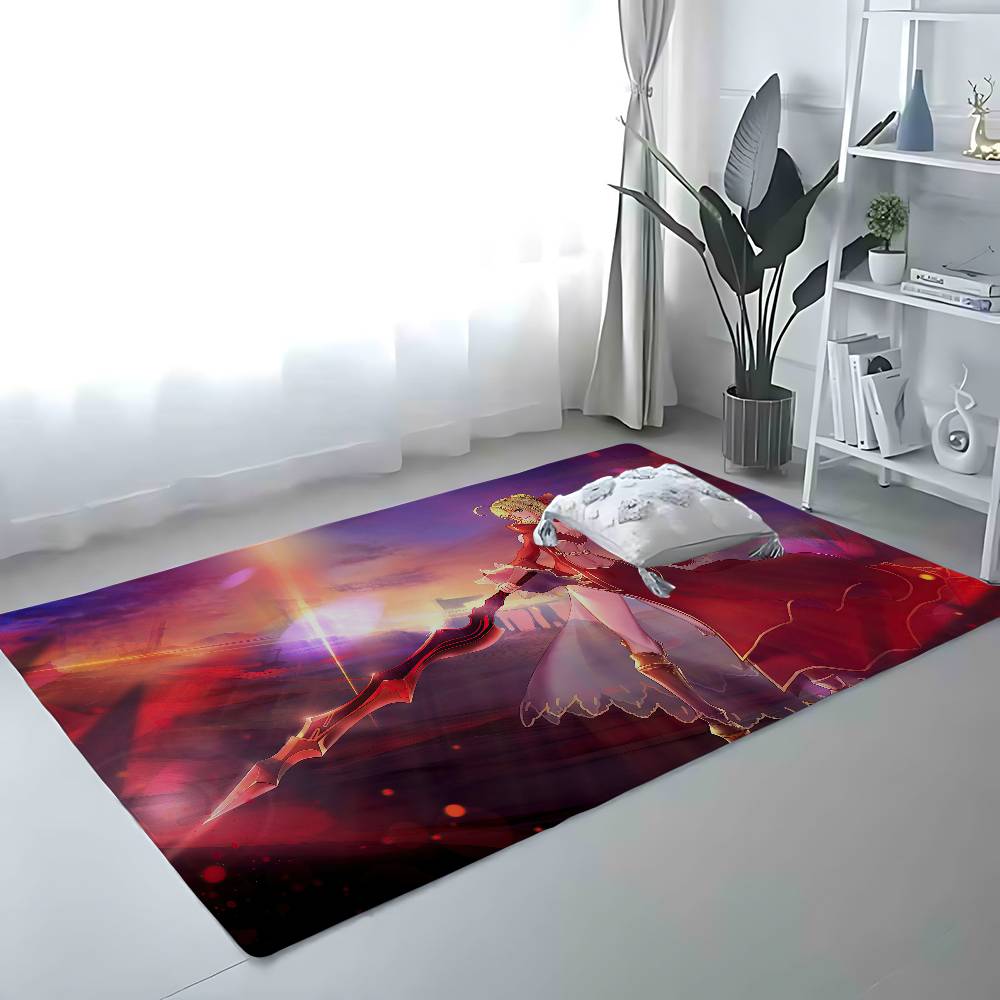 Anime F-Fate Stay Night Floor Mat Bathroom Absorbent Mat Simple Door Dirt-resistant Mat Home Kitchen Mat Foot Mat Entry Mat