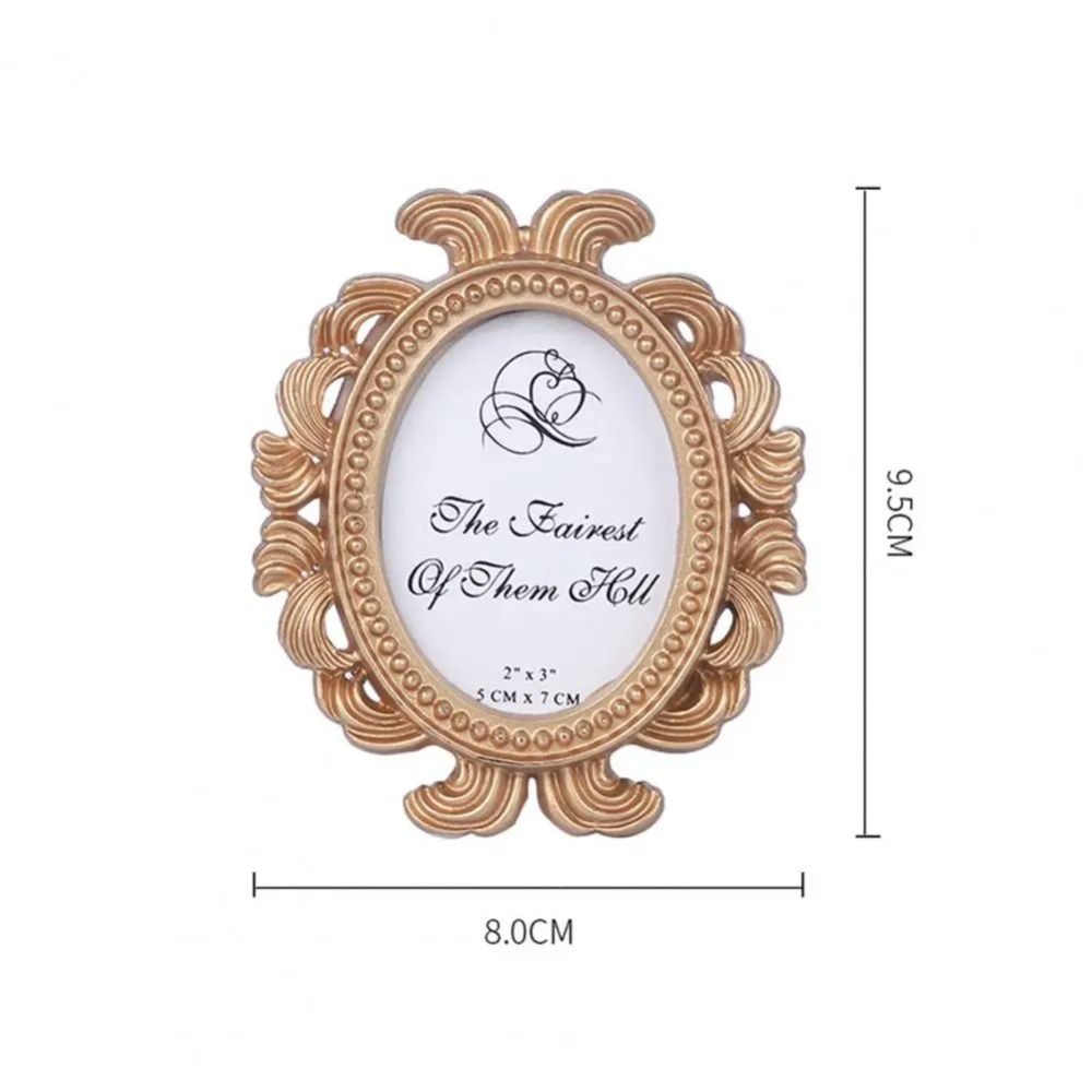 Oval Baroque Frame Resin Material Picture Holder Exquisite Oval Photo Frame  Party Layout