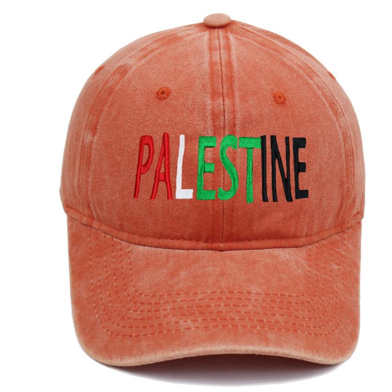 New Embroidered Palestine Vintage Washed Baseball Cap Outdoor Unisex Adjustable Snapback Trucker Hat Fashion for Women Dad Hats