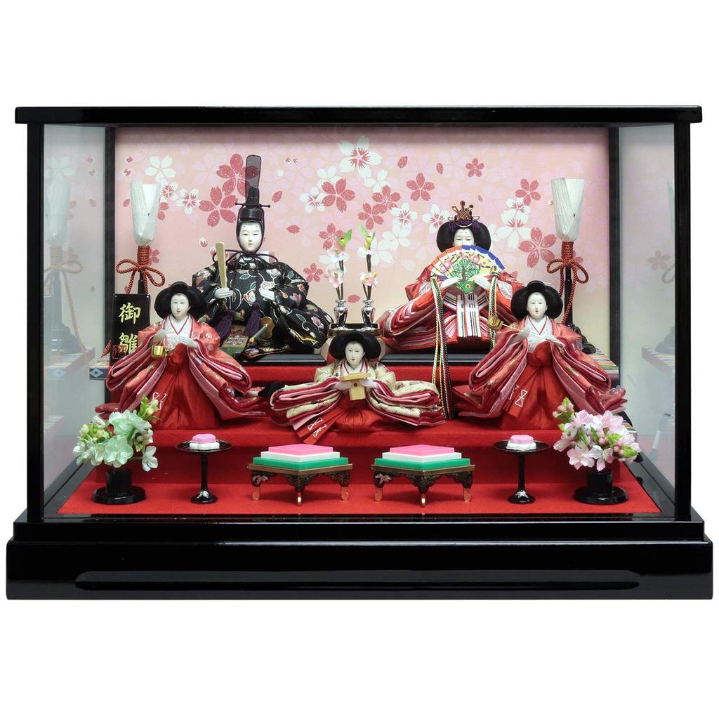 Hina Doll Case Decoration Hina Doll Five Person Case Decoration Width 48 X Depth X Height 30.5 33.5cm 30-071