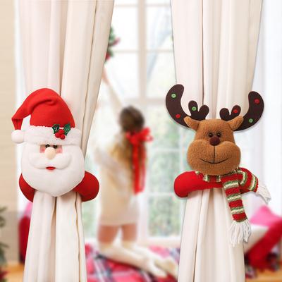 Christmas Decorations, Indoor Curtain Decoration, Three-dimensional Santa Claus Curtain Buckle, Family Christmas Atmosphere Decoration