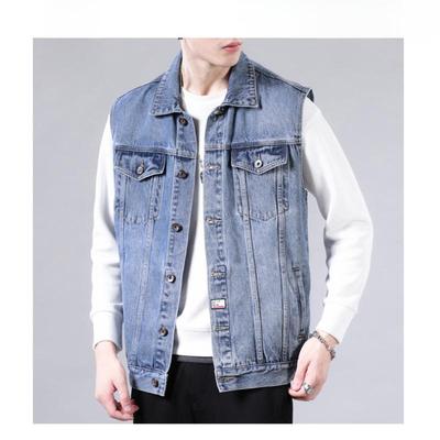 Erkek İlkbahar ve Sonbahar Vintage Denim Yelek Kolsuz Büyük Beden Yelekler