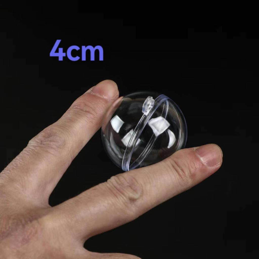 Clear Acrylic Christmas Ornament Ball - Transparent Hollow Decoration Ball