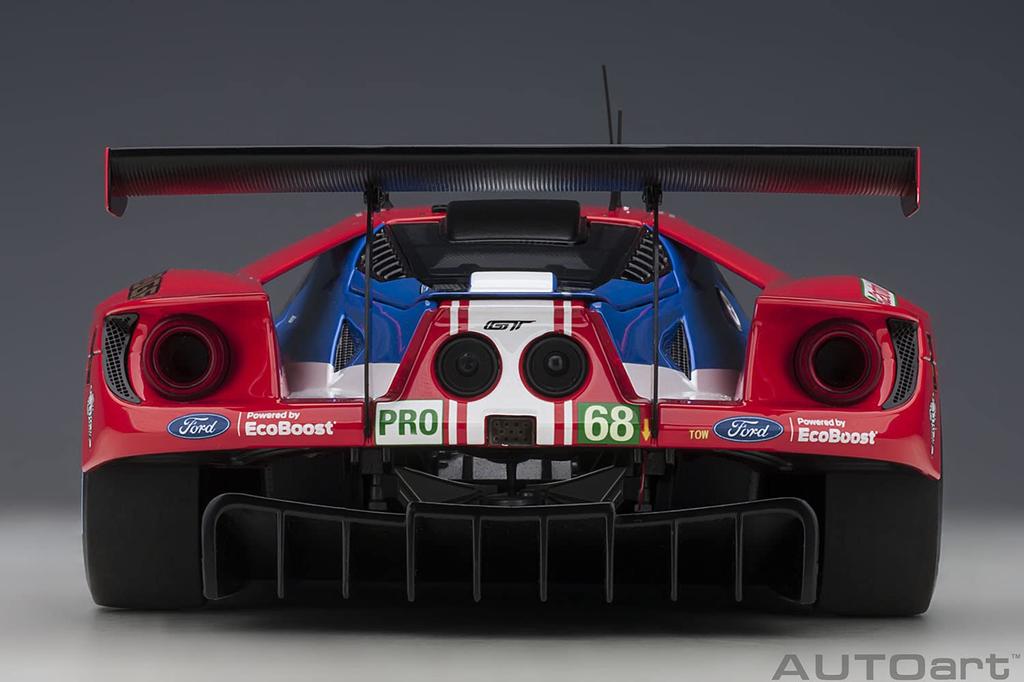AUTOart 1/18 Scale Scale Model 81912 Ford GT 2019 #68 Le Mans 24 Hours LMGTE Pro Class Blue/White/Red