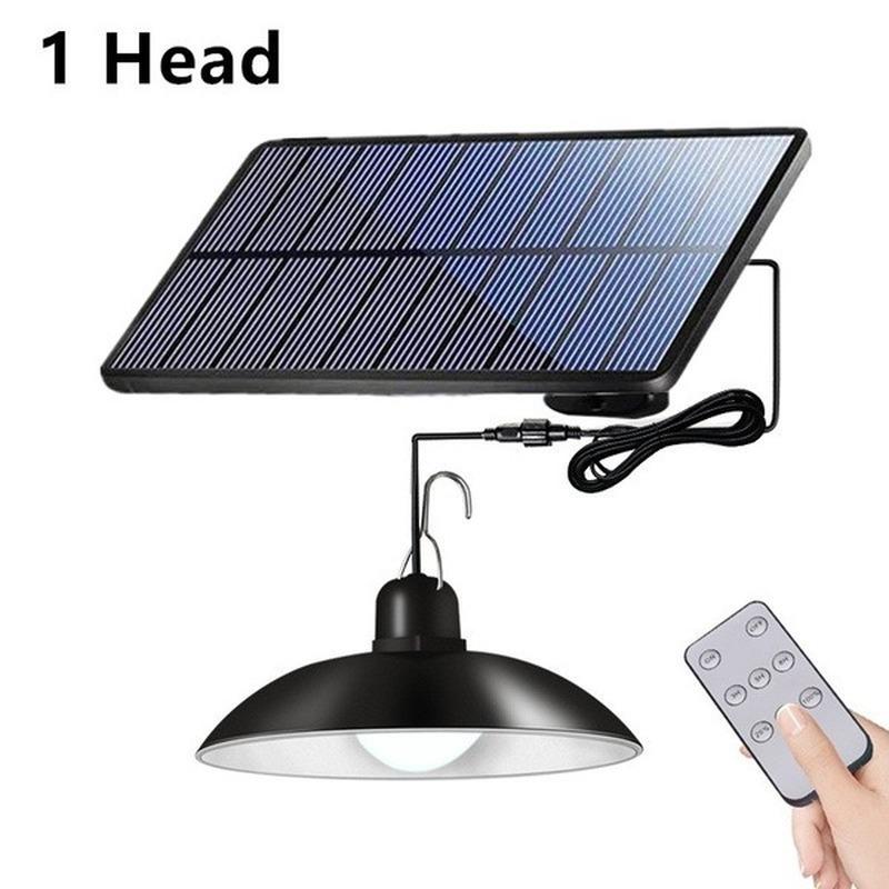 Lampade a sospensione solari per esterni Decorazioni per lampadari a doppia testa a luce LED impermeabile con telecomando per stalla interna