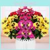 Vibrant Artificial Pansy Silk Fake Flowers With Butterfly Orchid For Stunning Wedding Decor