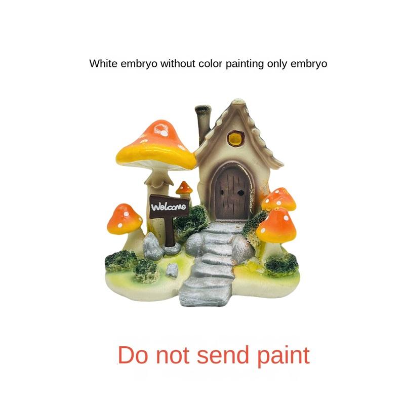Garden Landscaping Ornaments Simulation Colorful Cartoon Mushroom House Creative Painted Lawn Garden Kindergarten Decoration Layout