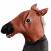 Halloween Pferdekopfmaske, Tierkopfbedeckung, Cosplay braune Pferdekopfbedeckung, Parodie-Requisite aus PVC-Material