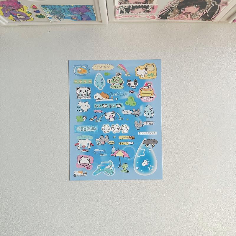 1/9szt. Koreański Styl Ins Kreskówkowe Zwierzę Kawaii Słodki Dzienny Notatnik Naklejki do Konta Ręcznego Scrapbook DIY Naklejki Dekoracyjne