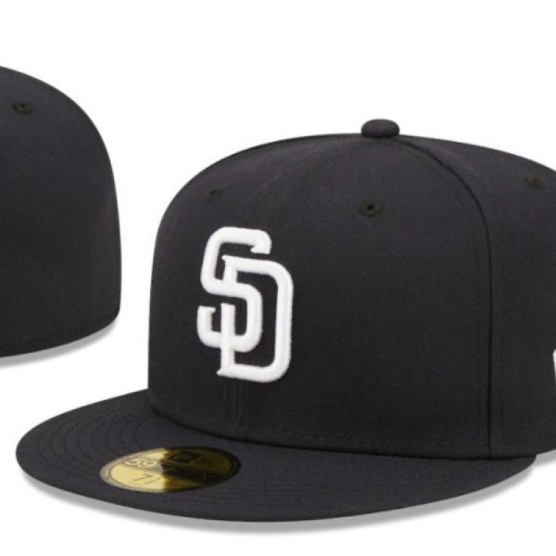 San Diego Padres Baseball Cap Unisex Sun Protection Wide Brim Non-Adjustable Dome With Embroidered