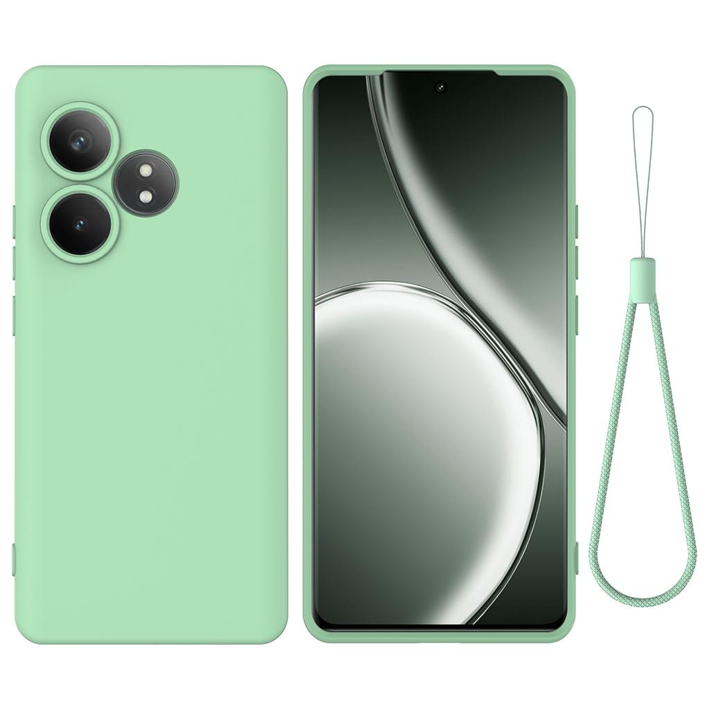 For Realme GT Neo6 5G Case Liquid Silicone Anti-Scratch Phone Cover with Hand Strap