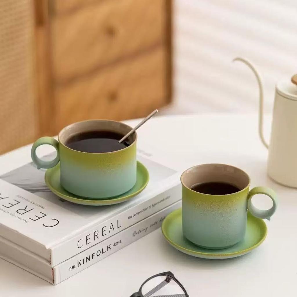 Micai Small Fresh High-value Coffee Cup Office Ceramic Cup and Saucer Set Household Mug Cup Water Cup