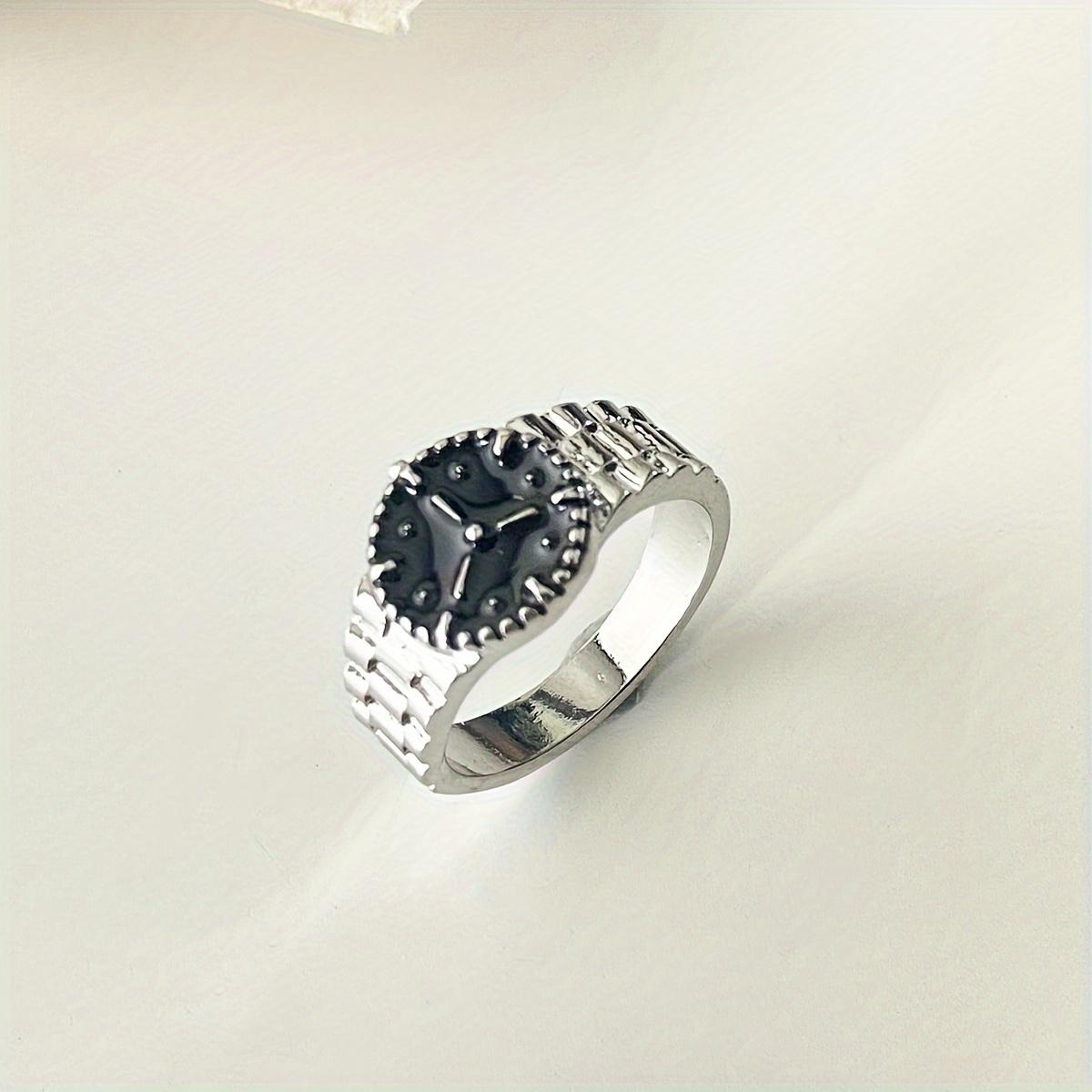 

1 шт., минималистичное кольцо в стиле часов для женщин, кольцо на указательный палец, персонализированное кольцо для девушек, простой элегантный стиль для повседневной и праздничной одежды золотистый