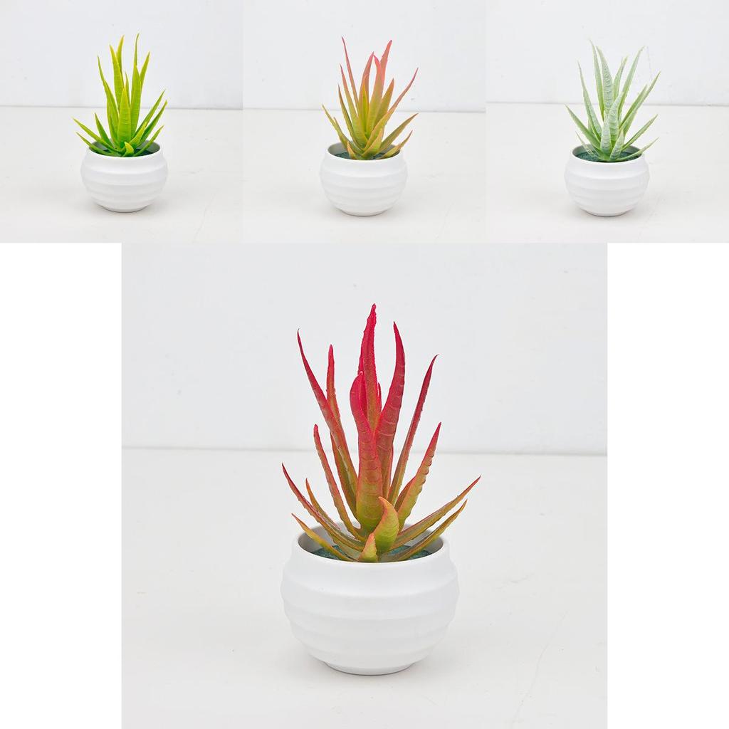 Succulent Aloe Vera Artificial Potted Plant For Office Desk Decor And Indoor Space