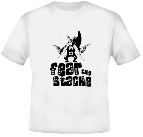 Yosemite Sam Fear The Stache Funny Cartoon White Tshirt S
