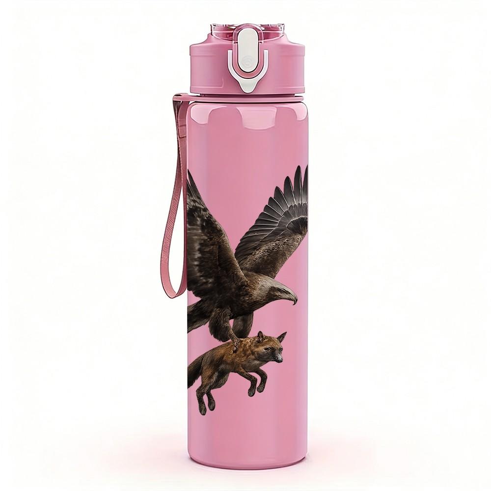 1PC Flying Eagle Bird 750ml Color Plastic Sports Water Bottle Leakproof Flip Straw Lid Suitable for Sports Office Home Use