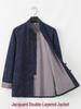 Herren Retro Jacquard Tang Anzug Jacke - Chinesischer Stil mit Froschknöpfen, Hanfu Zhongshan Design, Doppellagig für Teezeremonie und Freizeit