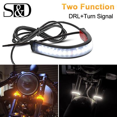 1 stk. 15 cm 36-LED motorsykkel LED gaffelblinklysstripe DRL fleksibel hvit rav blinklys motorsykkellampe blinklysring