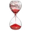 Glass Hourglass 8.5X20 Cm Red Glitter