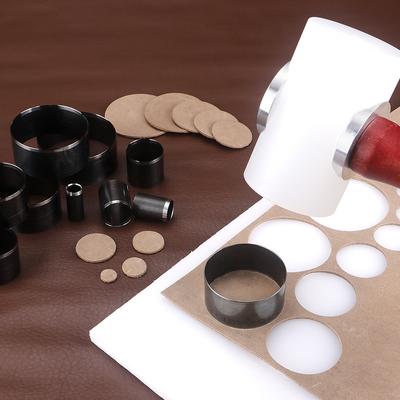 10pc/set Circular Leather Hole Punching Template, DIY Leather Cutting Mold Kit, Steel Material DIY Leather Handicraft Cut Die