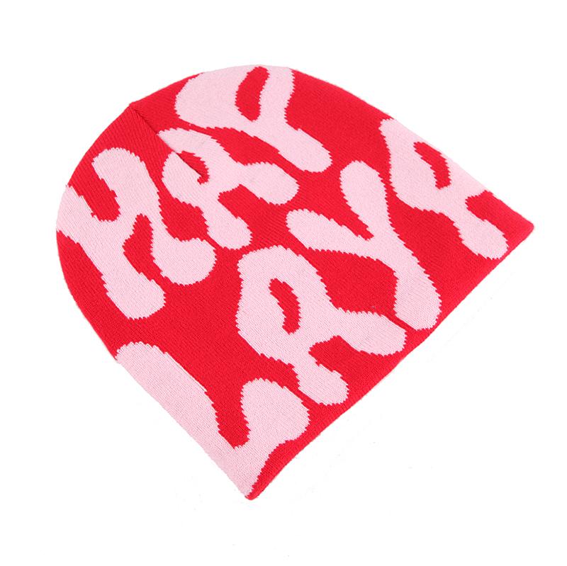 Unisex Running Acrylic Hat Jacquard Beanie Custom Logo Big Letter Knit Beanie Hat