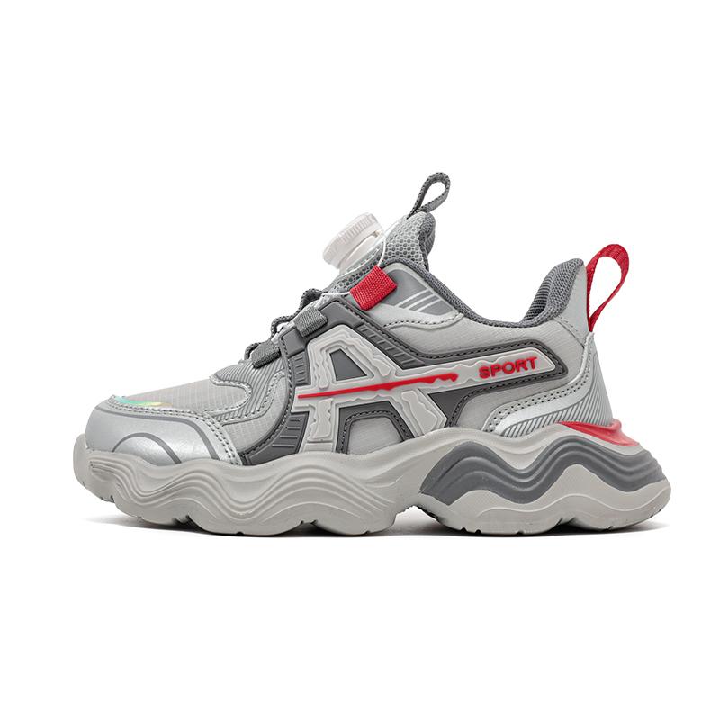 

Детская спортивная обувь для тенниса, бадминтона, для мальчиков и девочек, кроссовки для пешего туризма, детские шнурки с вращающимися кнопками, обувь для скалолазания 39 серый