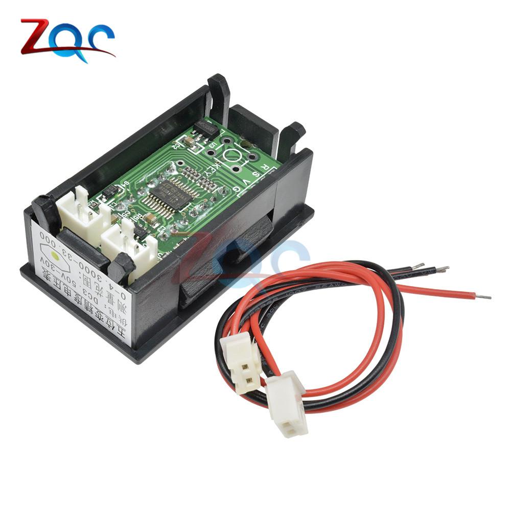 LED 5 bits Digit DC 0-33V 12V 24V Digital Volt Voltmeter Voltage Meter Tester Car Panel Instruments Red/Blue/Yellow/Green