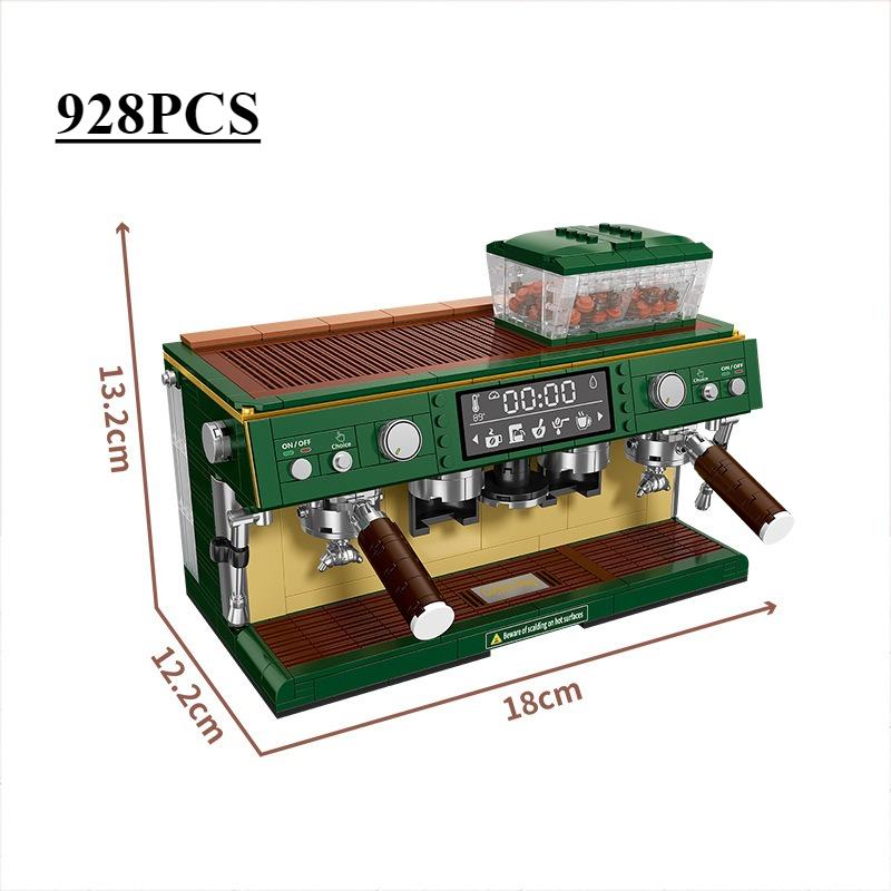 Zhegao Blocks Diy Coffee Machine Bread Building Bricks Classic Typewriter Telescope Educational Toy Boy Present Girl Gift