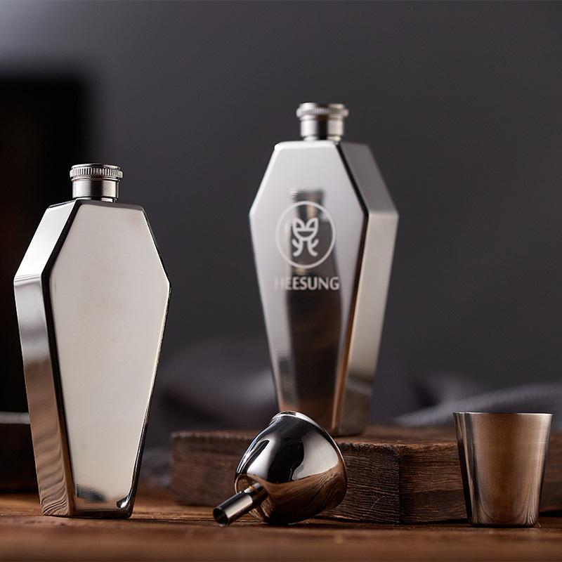 3,5 oz mini placatka 100 ml personalizovaný tvar rakve nový přenosný džbán z nerezové oceli na víno cestovní bar dárkové potřeby