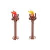 MOC Medieval Building Blocks Compatible Flame Feather Camping Wooden Pile Bonfire Tent Accessories Model Mini Bricks Toys Gifts
