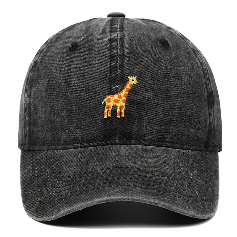 Cappellino da Baseball Ricamato con Giraffa Cartone Animato - Unisex Regolabile Estivo Hip Hop