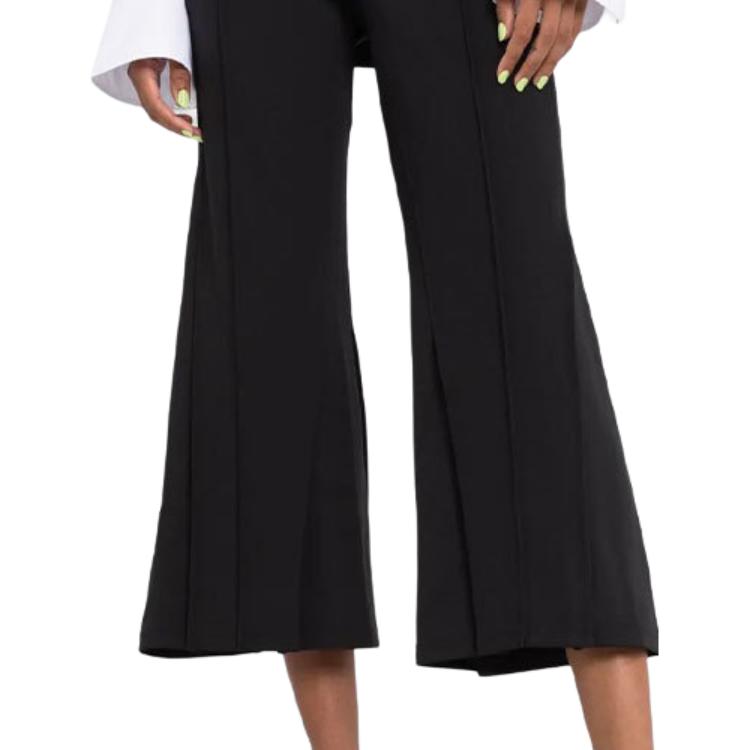 Y-3 FW21 Flared High-Waisted Ankle-Length Casual Pants Women Bottoms Black H61955