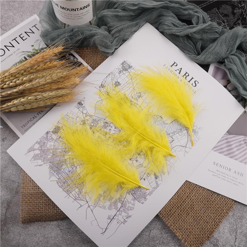10-15Cm Fluffy Turkey Feathers Hard Stick Colorful Marabou Plume Wedding Party Decoration Jewelry Creation Accessories