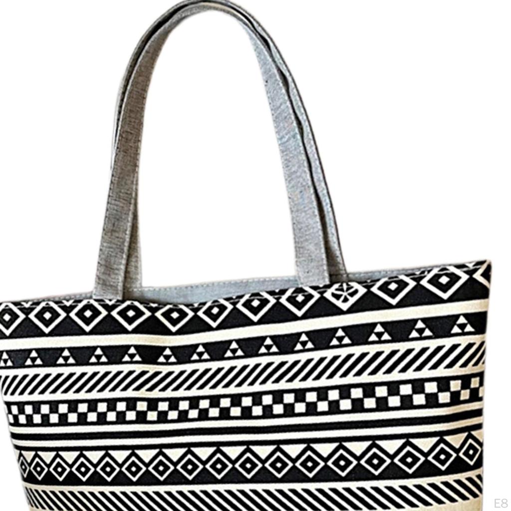 Embroidered Shoulder Bag, Tote Women's Handbag, Zipper, Large Capacity, Shopping Fashion,