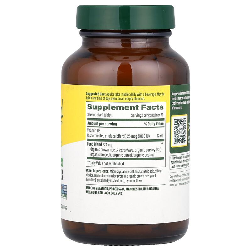 Vitamin D3, 25 Mcg (1,000 IU), 60 Tablets