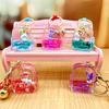 Cartoon Doll Keychain Cute Drifting Crystal Bottle Quicksand Bag Pendant Girl Trinkets Children