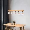 Suspension - NETTLIFE - 3/5 Lights - White Wood - E27 - For Dining Table