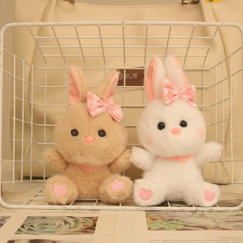 Internet Celebrity Cute Bunny Pendant Plush Toy Doll Cream White Rabbit Bag Pendant Keychain Doll Doll