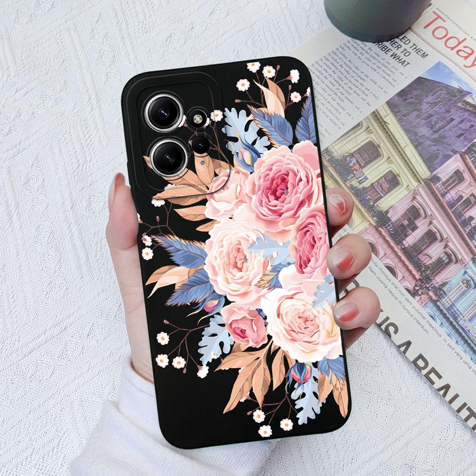 Cases For Xiaomi Redmi Note 12 12S 4G 5G Cute Patterned Liquid Silicone Anti Knock Back Cover For Redmi Note 12 S Funda Bumper
