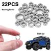 22pcs Wheel Hub Axle Sealed Bearing Kit Steel Sealed Bearing Kit Car Upgrade Parts for TRX4-M Bronco Defender 1/18 RC Crawler