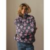 2025 Winter Autumn Women's Fleece Floral Sweatshirt Fashion Warm Fuzzy Pullover Top