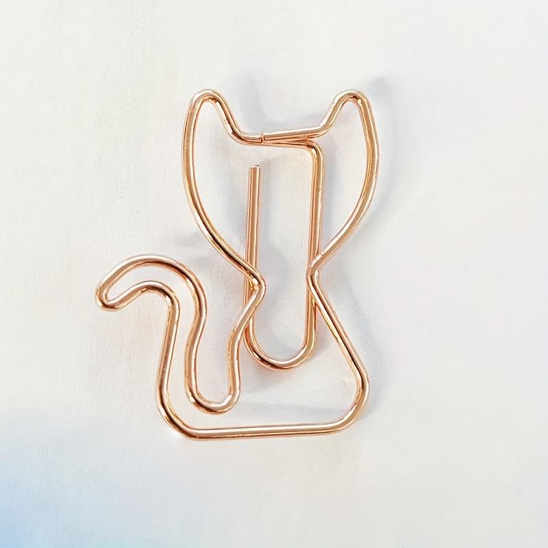 

20 скрепок в виде кошек, милые мини-скрепки в форме кошек золотистого и розового золота, забавные скрепки в форме маленьких животных, закладка, план-зажим A