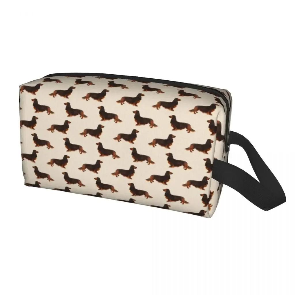Custom Dachshund Toiletry Bag Women Badger Sausage the Wiener Dog Cosmetic Makeup Organizer Lady Beauty Storage Dopp Kit Case