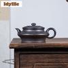 190ml Yixing Lila Lera Tekannor Handgjord Platt Kanna Råmalm Sten Gul Lera Kittel Med Insats Zisha Teset Te Ceremoni Hantverk